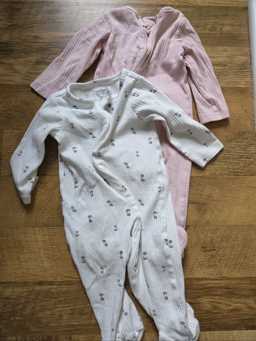 Carters Ribbed Zipper Footies (Pair)